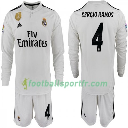 Tenue Real Madrid SERGIO RAMOS 4 Enfant Domicile 2018-2019 Maillot de Foot ML
